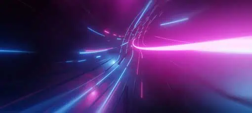 Animation Design | Futuristische Technologie abstrakter Hintergrund mit Linien für Netzwerk, Big Data, Rechenzentrum, Server, Internet, Geschwindigkeit. Abstrakte Neonleuchten in den digitalen Technologie-Tunnel. 3D-Darstellung